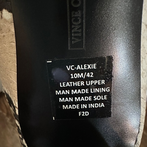 Vince Camuto Alexie Mules | Black Ivory Snake Print | Size 10 - Picture 7 of 8